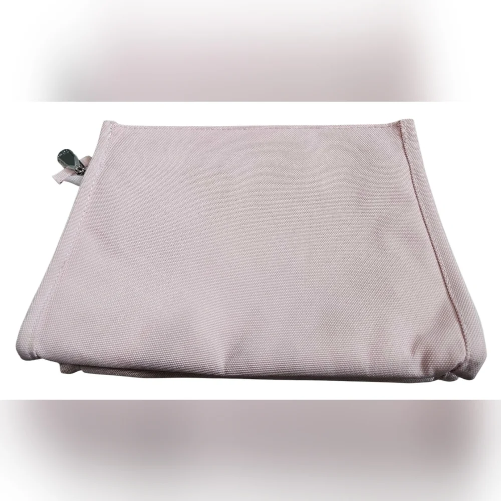 Christian Dior Light Pink Canvas Pouch W/ Zipper Closure And Sample Parfum. NEW